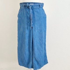 Loft Lounge Tie Waist Cropped Wide Leg Jeans